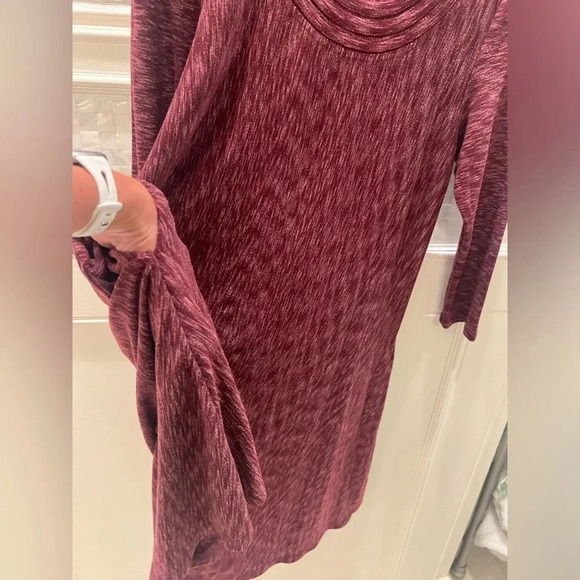 Anthropologie Saturday Sunday medium narva swing dress burgundy wine pockets - Picture 7 of 13